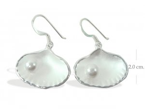 Shell Sterling Silver with Pearl Dangle earrings
