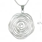Sterling Silver Round Wavy Wire Pendant