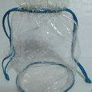 Clear Plastic Bundle Bag with Turquoise String Cord and Trim Clear Plastic Bundle Bag with Turquoise String Cord and Trim