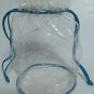Clear Plastic Bundle Bag with Turquoise String Cord and Trim