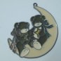 Teddy Bears Sitting on Moon Wall Plaque Hanging