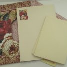 Vintage Ecru Colored Stationery in Peony Designed Envelope