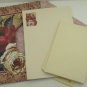 Vintage Ecru Colored Stationery in Peony Designed Envelope