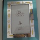 Photo Album Picture Frame Green Metallic Trim