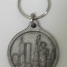 Key Ring Pewter Round NYC Old Harbor Outline