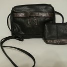 Black Purse with Brown Trim and Matching Change Purse