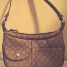 Liz Clairborne Villager Purse Brown Print Textile