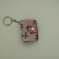 Mini Notebook on Key Ring Pink Velvet Cover