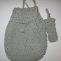 Grey Woven Backpack with Matching Eyeglass Case