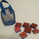 Set of 8 Rubber Ink Stamps in a Blue Butterfly Plastic Mesh Bag Set of 8 Rubber Ink Stamps in a Blue Butterfly Plastic Mesh Bag