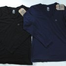 Women's Route 66 Long Sleeve V-Neck Shirts Set of 2 Blue & Black Size L