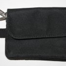 Black Zippered Change Purse with Attached Key Ring and Exterior Pocket