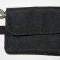Black Zippered Change Purse with Attached Key Ring and Exterior Pocket