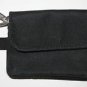 Black Zippered Change Purse with Attached Key Ring and Exterior Pocket