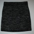 Women's Black Metallic Thread Mini Skirt, Size S