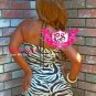 (Style#Romper-16)Beige/Dark Brown Zebra Print Halter Jumper-Medium
