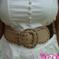 (Style#Romper-15)Vintaged Ivory Ruffle Tube Romper W Detached Belt -Large