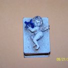 Vintage Match box holder, Cherub with Original Sticker on back.