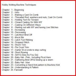 Hobby Knitting Machine DVD Tutorial Disk 1