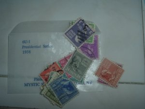1938 Presidential Series Stamp Collection