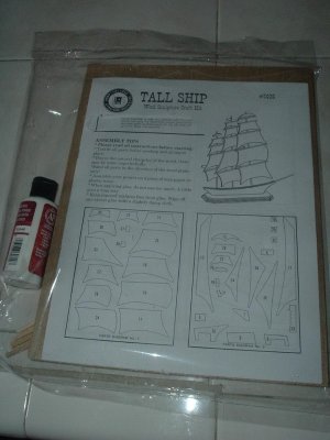 Tall Ship Wood Sculpture Craft Kit - New