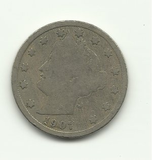 1907 #1 V Liberty nickel