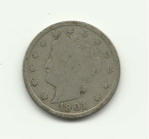 1901 #1 V Liberty nickel