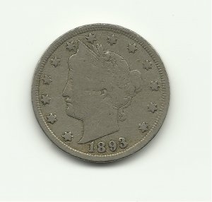 1893 #2 Liberty V Nickel