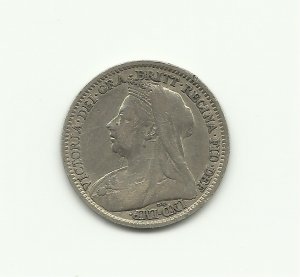 1895 3 Pence UK Silver Collection