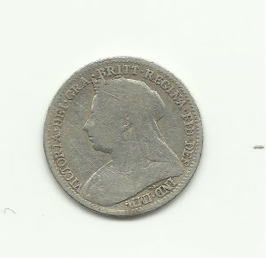 1893 3 Pence UK Silver Collection