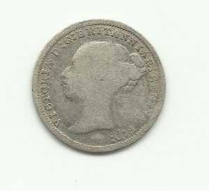1875 3 Pence UK Silver Collection