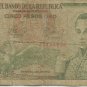 Cinco Pesos Oro  (GOLD) Circulated Colombian Paper Money