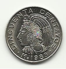 1983 Unc. Mexican 50 Centavos