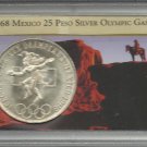 1968 Mexico 25 Peso Silver Olympic Games