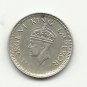 1944 #2  UNC  Silver 1/4 Rupee from India.