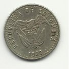 1990 #1  Colombian 50 Pesos Coin.