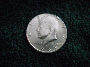 1968-D #6 AU-58 Silver Kennedy Half Dollar