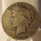 1934-S #1   Peace 90%  Silver Dollar.