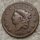 1834 Coronet Head Large Cent  Double Die Liberty