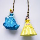 NEW 2 Disney Princess Cinderella Belle Ceiling Fan Light Lamp Pull Set
