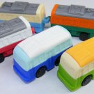 5 Bus and Train Erasers IWAKO Japan