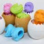NEW 6 Colors Dino Egg Pencil Topper Erasers IWAKO Japan