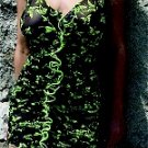 Sexy halter dress with gathered front and ruffle