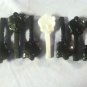 Monster High Doll Black Glossy White Skull Brushes Brush Lot 7 Pieces