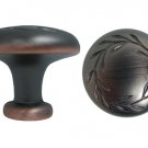 25 Oil Rubbed Bronze Cabinet Knob with a Leaf Motif