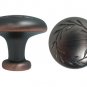 25 Oil Rubbed Bronze Cabinet Knob with a Leaf Motif