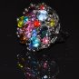 Rainbow color layered crystal ring R1232