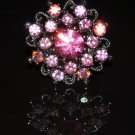 Crystal flower ring in pink R1235