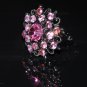 Crystal flower ring in pink R1235