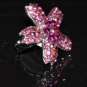 Daisy on star crystal ring in pink R1238